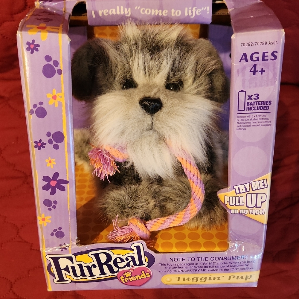 Never Removed From Original Box Tuggin' Pup - Gray and White New FurReal Friends